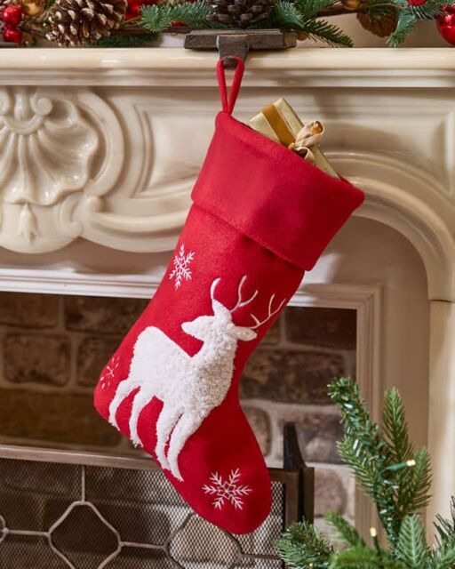 Dibor Set of 4 Red Reindeer Xmas Gift Decoration Christmas Stocking - Size: 4 Pack - image 1