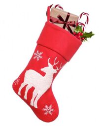 Dibor Set of 4 Red Reindeer Xmas Gift Decoration Christmas Stocking - Size: 4 Pack - thumbnail 2