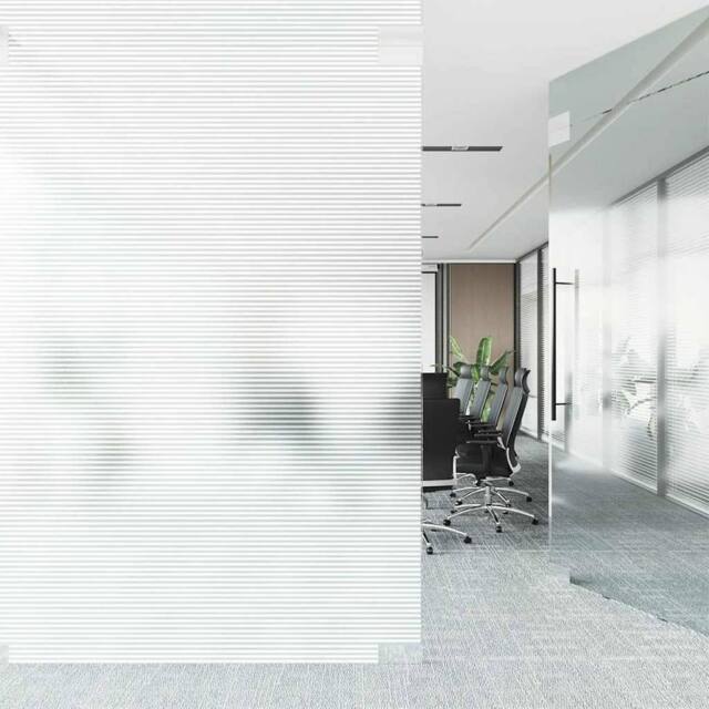 Berkfield Home Full Frosted Privacy Window Film Adhesive Stripes 0.9x50 m in White - image 1