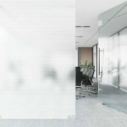 Berkfield Home Full Frosted Privacy Window Film Adhesive Stripes 0.9x50 m in White - thumbnail 1