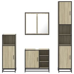 Berkfield Home 4¬†Piece Bathroom Furniture Set¬†Sonoma Oak Engineered Wood in Brown - thumbnail 5