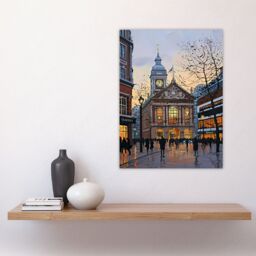 "Artery8 Victorian Train Station Rainy England Painting Wall Art Print in Brown - Size: W12"" x H16""" - thumbnail 4