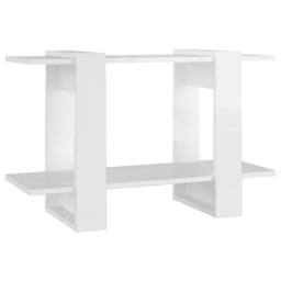 Berkfield Home Book Cabinet/Room Divider High Gloss White 80x30x51 cm - Size: 80 x 30 x 51 cm - thumbnail 1