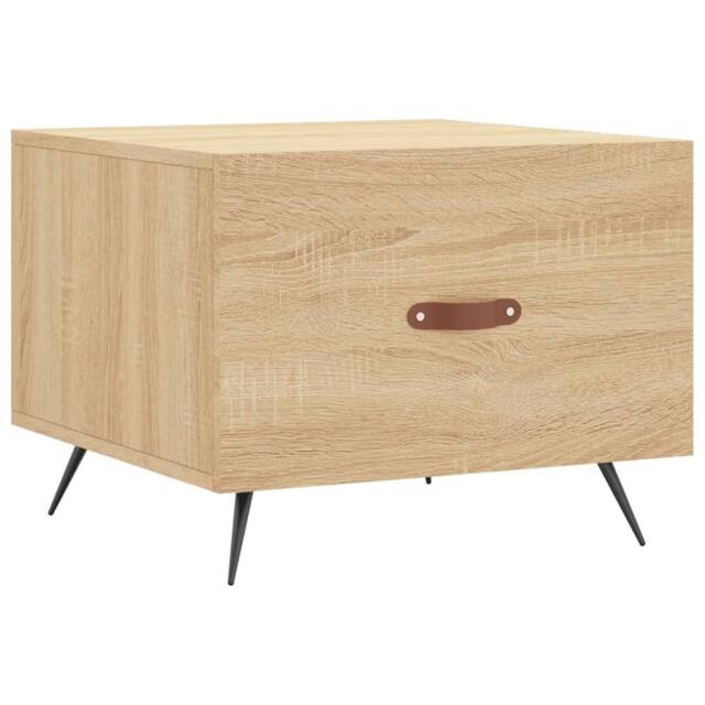 Berkfield Home Coffee Table Sonoma Oak 50x50x40 cm Engineered Wood in Light Tan - Size: 50 x 50 x 40 cm - image 1