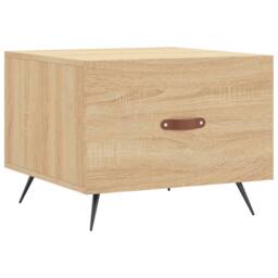 Berkfield Home Coffee Table Sonoma Oak 50x50x40 cm Engineered Wood in Light Tan - Size: 50 x 50 x 40 cm