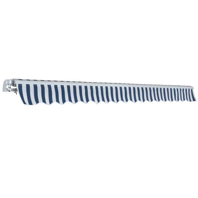 Berkfield Home Durable Folding Awning Manual Operated 400 cm Blue/White in Blue - image 1