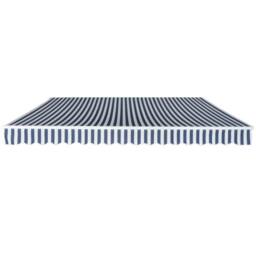 Berkfield Home Durable Folding Awning Manual Operated 400 cm Blue/White in Blue - thumbnail 3
