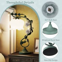 Costway Bedside Table Lamp Vintage Decorative Nightstand Lamp Bulb Excluded - thumbnail 9