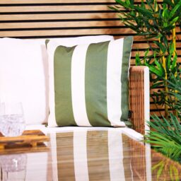 Striped Scatter Cushion Green 43x43cm - thumbnail 3