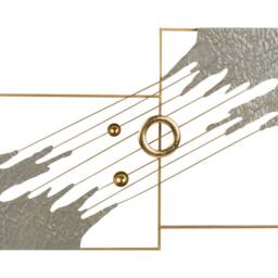 Wyld and Coco Atlas and Co Modern Metal Wall Sculpture Grey Abstract Panels Central - thumbnail 2