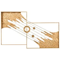 Wyld and Coco Atlas and Co Modern Metal Wall Sculpture Grey Abstract Panels Central - thumbnail 3