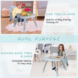 Costway 6-in-1 Baby High Chair Infant Feeding Chair w/Removable Tray & Cushion in Light Blue - thumbnail 5