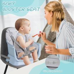 Costway 6-in-1 Baby High Chair Infant Feeding Chair w/Removable Tray & Cushion in Light Blue - thumbnail 7