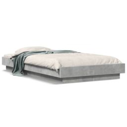 Berkfield Home Bed Frame with LED Lights without Mattress Concrete Grey 75x190cm - Size: 75x190 cm - thumbnail 2