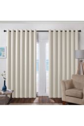 Garden Sanctuary Beige High Precision Blackout Curtains with Stainless Steel Grommets, 229cm W x 229cm H - Size: 229 cm W x 229 cm H