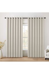 Garden Sanctuary Beige High Precision Blackout Curtains with Stainless Steel Grommets, 229cm W x 229cm H - Size: 229 cm W x 229 cm H - thumbnail 2