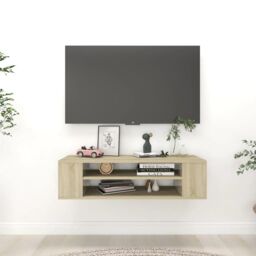 Berkfield Home Hanging TV Cabinet Sonoma Oak 100x30x26.5 cm Engineered Wood in Brown - thumbnail 1