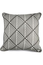 Fusion 'Brooklyn' 100% Cotton Geometric Print Filled Cushion in Grey - Size: 43 cm x 43 cm