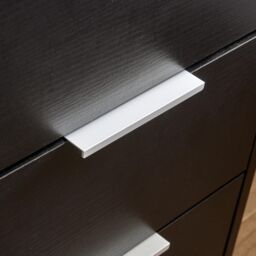 Home Source Phoenix Bedside 3 Drawer Storage Bedroom Nightstand Lamp Side Table in Black - thumbnail 4