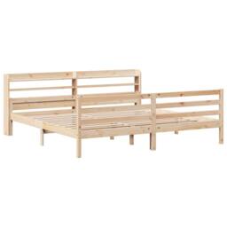 Berkfield Home Bed Frame with Headboard without Mattress 200x200 cm in Light Tan - thumbnail 3