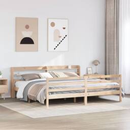 Berkfield Home Bed Frame with Headboard without Mattress 200x200 cm in Light Tan - thumbnail 2