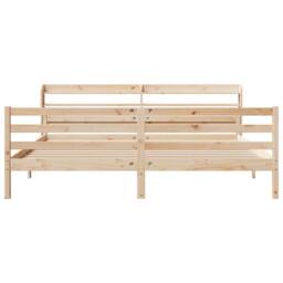 Berkfield Home Bed Frame with Headboard without Mattress 200x200 cm in Light Tan - thumbnail 4