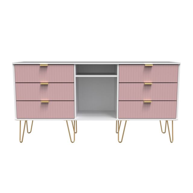 Ready Assembled 2 U Bexley 6 Drawer Sideboard (Ready Assembled) in Pink - image 1