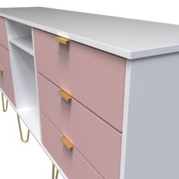 Ready Assembled 2 U Bexley 6 Drawer Sideboard (Ready Assembled) in Pink - thumbnail 4