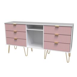 Ready Assembled 2 U Bexley 6 Drawer Sideboard (Ready Assembled) in Pink - thumbnail 3