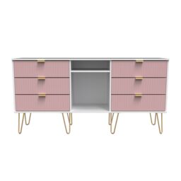 Ready Assembled 2 U Bexley 6 Drawer Sideboard (Ready Assembled) in Pink - thumbnail 1