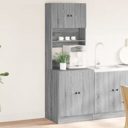 Berkfield Home Kitchen Cabinet Grey Sonoma 60x50x180 cm Engineered Wood - Size: 60 x 50 x 180 cm