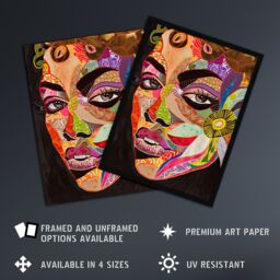 "Artery8 Abstract Colourful Woman Portrait Mosaic Artwork Wall Art Print - Size: W18"" x H24""" - thumbnail 2