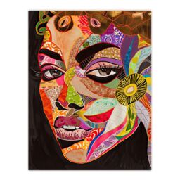 "Artery8 Abstract Colourful Woman Portrait Mosaic Artwork Wall Art Print - Size: W18"" x H24""" - thumbnail 1