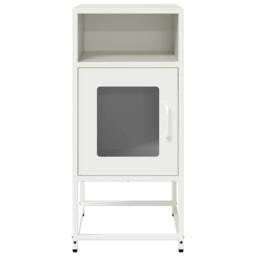 Berkfield Home Bedside Cabinet White 36x39x78 cm Cold-rolled Steel - Size: 36 x 39 x 78 cm - thumbnail 6