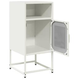 Berkfield Home Bedside Cabinet White 36x39x78 cm Cold-rolled Steel - Size: 36 x 39 x 78 cm - thumbnail 5