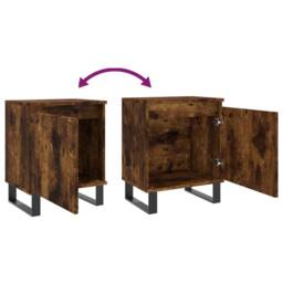 Berkfield Home Elegant Bedside Cabinets 2 pcs Smoked Oak 40x30x50 cm Engineered Wood in Brown - Size: 40 x 30 x 50 cm - thumbnail 9