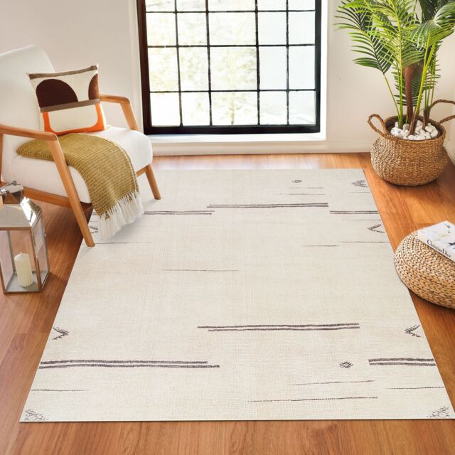 Livabliss Becki Owens Rivi-Global Ivory Grey Living Dining Bedroom Rug in Cream - Size: 120 cm x 170 cm - image 1