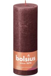 KDMD Bolsius Rustic Velvet Red Shine Pillar Candle 190mm x 68mm - thumbnail 1