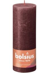 KDMD Bolsius Rustic Velvet Red Shine Pillar Candle 190mm x 68mm - thumbnail 2