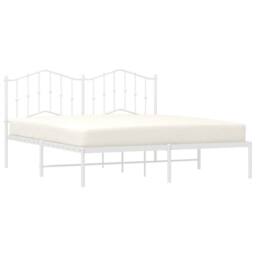 Berkfield Home Metal Bed Frame with Headboard White 160x200 cm - thumbnail 1