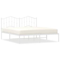 Berkfield Home Metal Bed Frame with Headboard White 160x200 cm - thumbnail 3