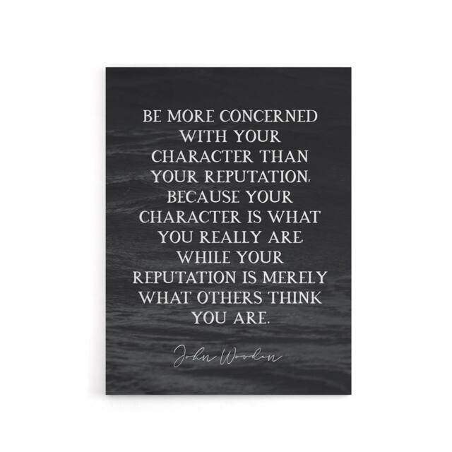 "Artery8 Basketball Quote John Wooden Character Canvas Wall Art Print in Grey - Size: W18"" x H24""" - image 1