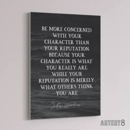"Artery8 Basketball Quote John Wooden Character Canvas Wall Art Print in Grey - Size: W18"" x H24""" - thumbnail 2