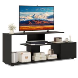 "Costway TV Stand for TVs up to 55"" 3-Tier Media Console Table w/Storage-Black in Black"