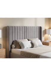 Groundlevel Belgravia Velvet Upholstered Gas Lift Ottoman Bed Frame in Silver - Size: Double - thumbnail 4