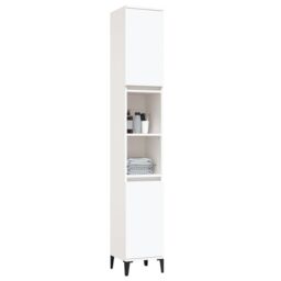 Berkfield Home Bathroom Cabinet White 30x30x190 cm Engineered Wood - Size: 30 x 30 x 190 cm - thumbnail 5