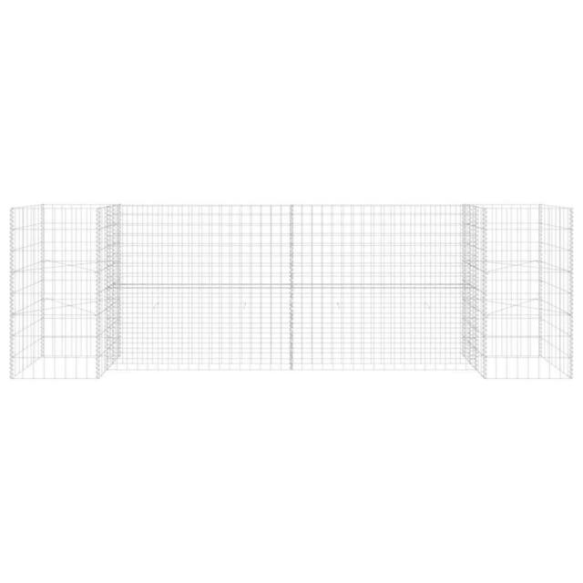 Berkfield Home H-Shaped Gabion Planter Steel Wire 260x40x80 cm in Silver - Size: 260 x 40 x 80 cm - image 1