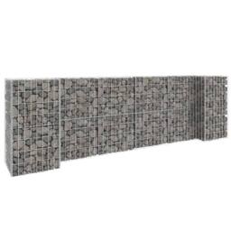 Berkfield Home H-Shaped Gabion Planter Steel Wire 260x40x80 cm in Silver - Size: 260 x 40 x 80 cm - thumbnail 2