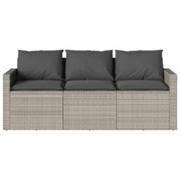 Berkfield Home 2 Piece Garden Dining Set with Cushions Light Grey Poly Rattan - thumbnail 6