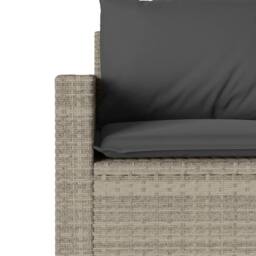 Berkfield Home 2 Piece Garden Dining Set with Cushions Light Grey Poly Rattan - thumbnail 9
